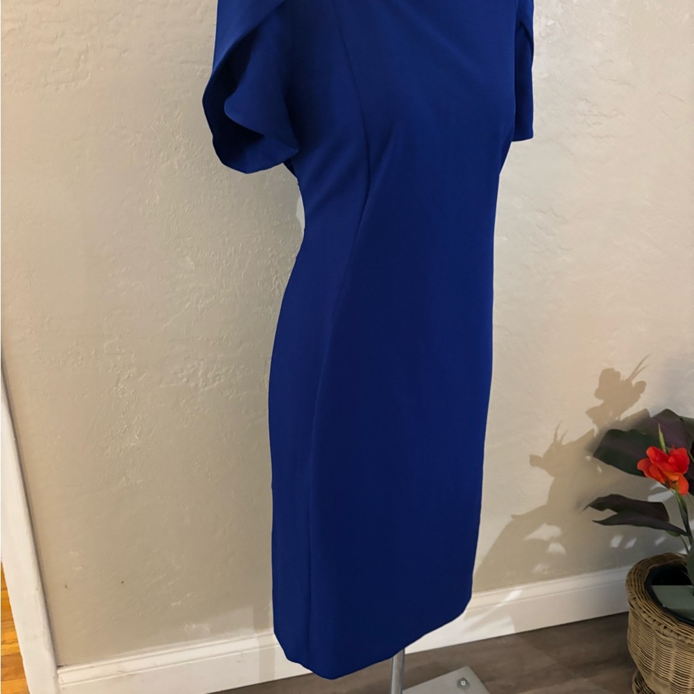 Royal Blue Sheath Dress with Puff Tulup Sleeves Sz 16 NWT - Picture 8 of 10